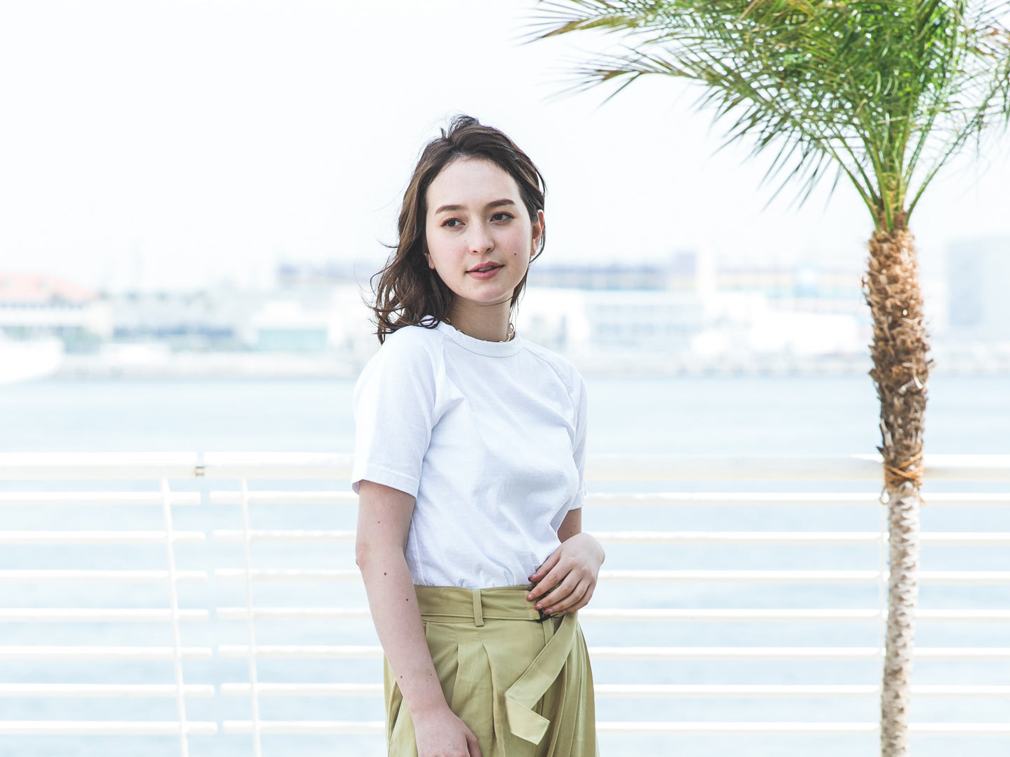 WOMEN’S ムラ糸クルーネックTシャツ半袖